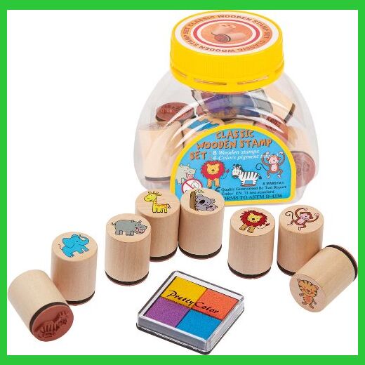 Holzstempel-Set  Wilde Tiere (8 Stempel)
