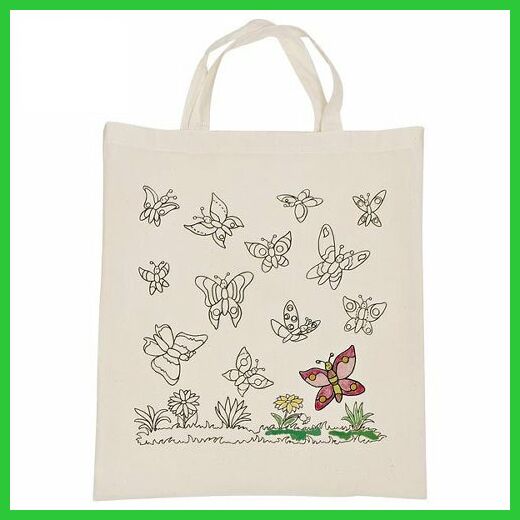 Baumwolltasche Schmetterlinge 6 Stück